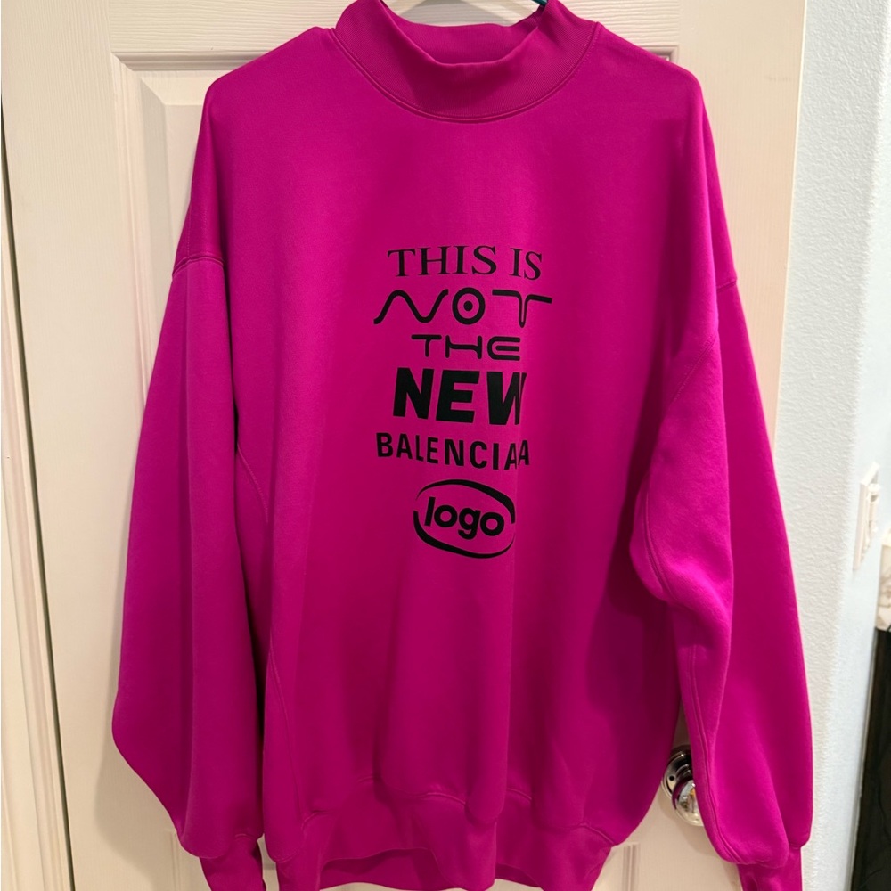 Balenciaga Vibrant Pink Cowl Neck Sweater
